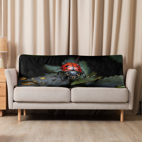 Ladybug Spirit Animal Sherpa Blanket