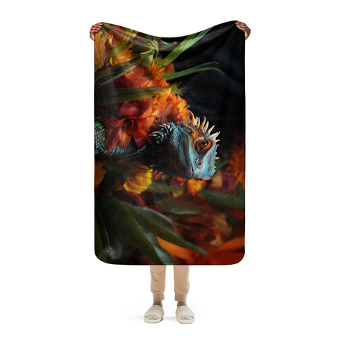 Lizard Spirit Animal Sherpa Blanket
