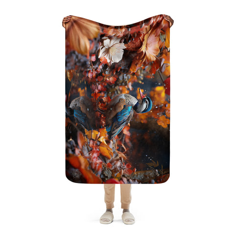 Mandarin Duck Spirit Animal Sherpa Blanket