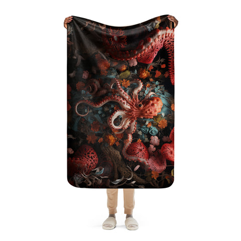 Octopus Spirit Animal Sherpa Blanket