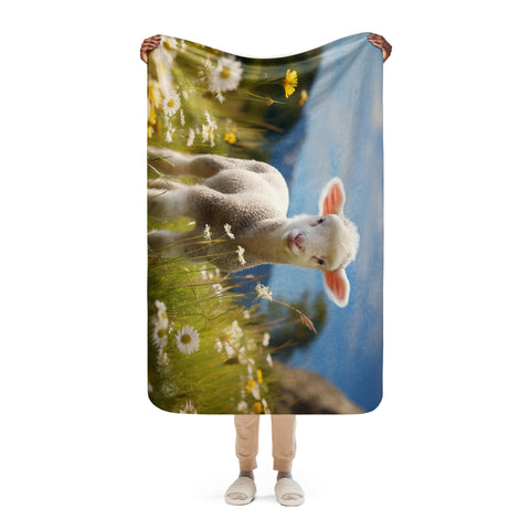 Lamb Spirit Animal Sherpa Blanket