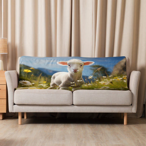 Lamb Spirit Animal Sherpa Blanket