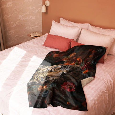 Jaguar Spirit Animal Sherpa Blanket