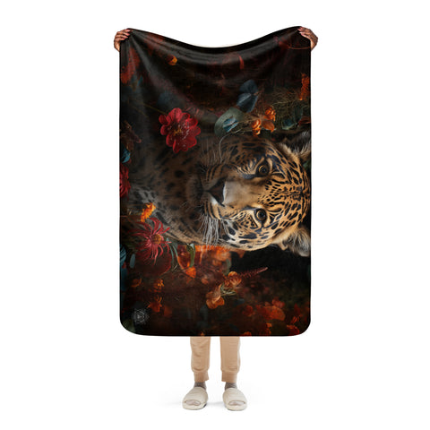 Jaguar Spirit Animal Sherpa Blanket