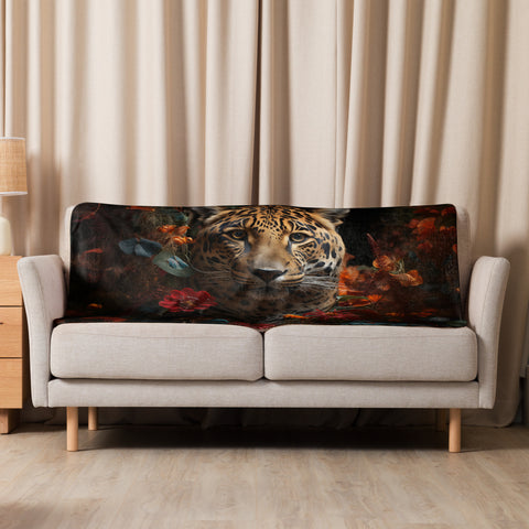 Jaguar Spirit Animal Sherpa Blanket