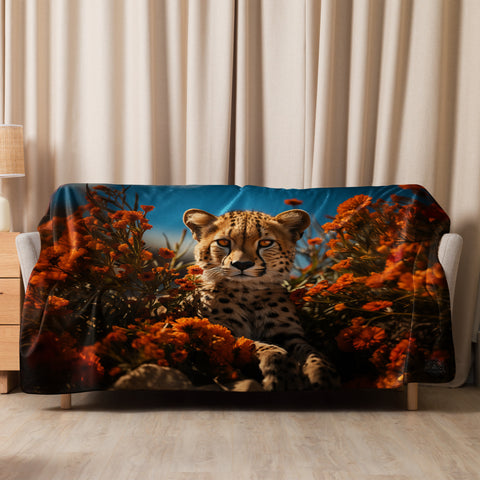 Cheetah Spirit Animal Sherpa Blanket