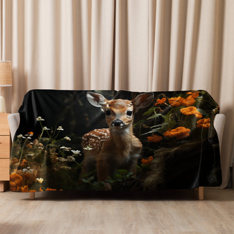 Fawn Spirit Animal Sherpa Blanket