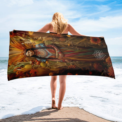 Corn Mother Goddess Lightweight Beach Towel