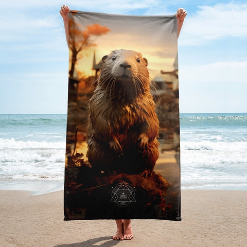 Beaver Spirit Animal Lightweight Beach Towel