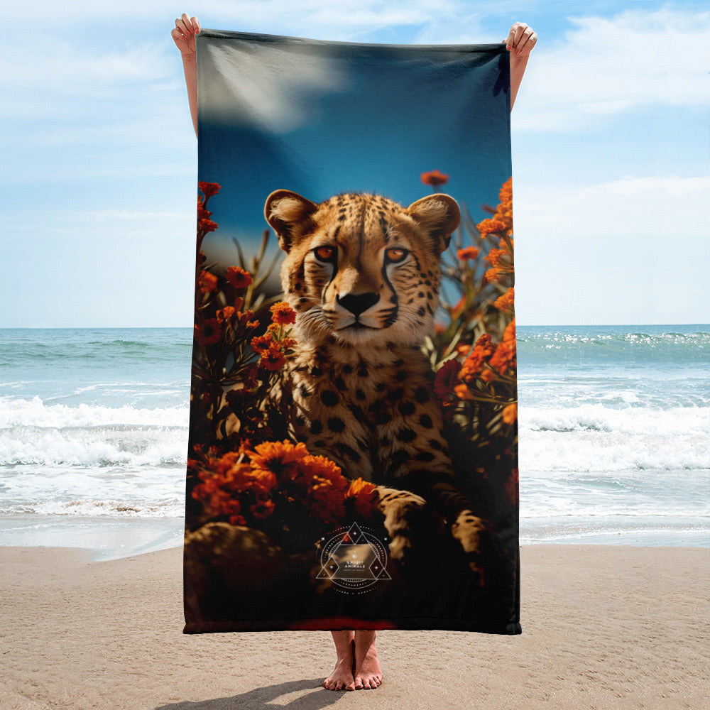 Cheetah beach towel sale