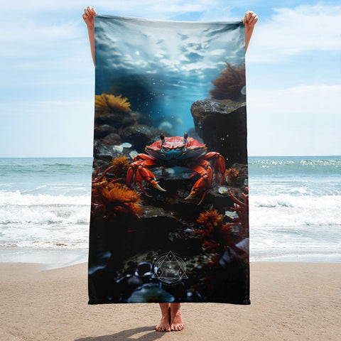 Crab Spirit Animal Lightweight Beach Towel