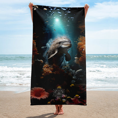 Dolphin Spirit Animal Lightweight Beach Towel