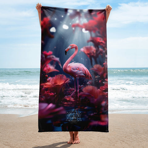 Flamingo Spirit Animal Lightweight Beach Towel