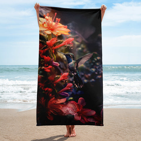 Hummingbird Spirit Animal Lightweight Beach Towel