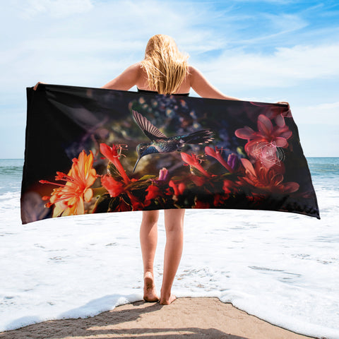 Hummingbird Spirit Animal Lightweight Beach Towel