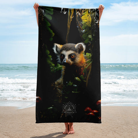 Lemur Spirit Animal Lightweight Beach Towel