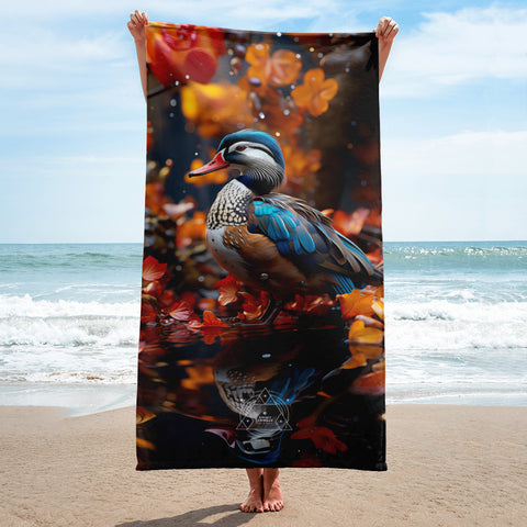 Mandarin Duck Spirit Animal Lightweight Beach Towel