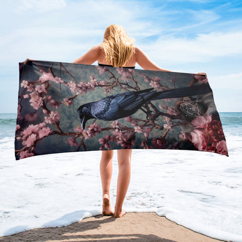 Raven Spirit Animal Lightweight Beach Towel