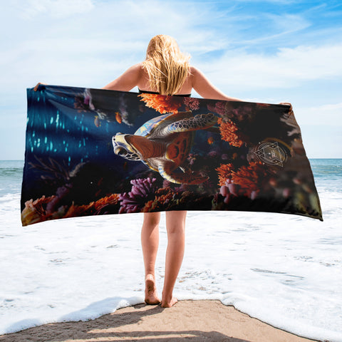 Sea Turtle Spirit Animal Lightweight Beach Towel