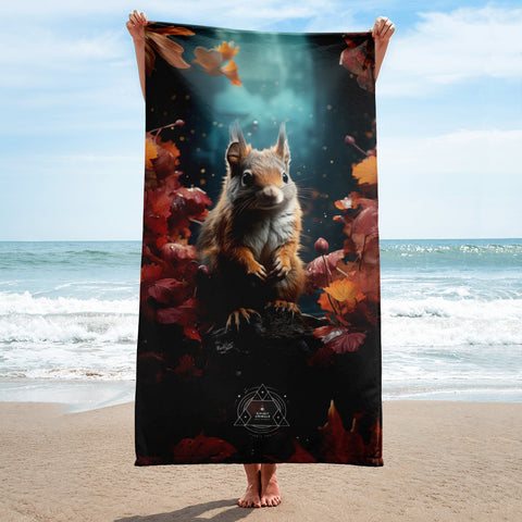 Squirrel Spirit Animal Lightweight Beach Towel