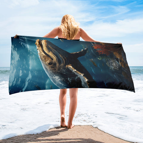 Whale Spirit Animal Lightweight Beach Towel