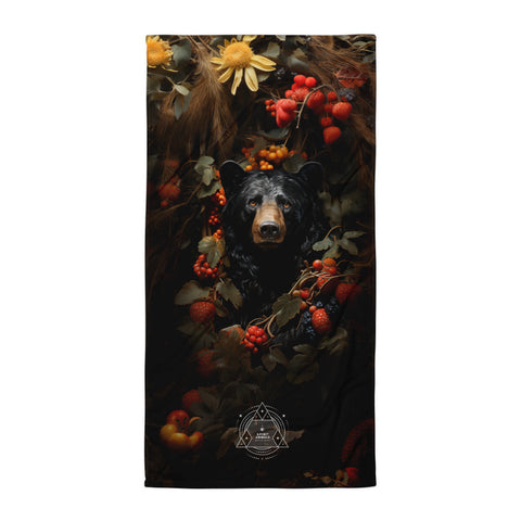 Black Bear Spirit Animal Lightweight Beach Towel