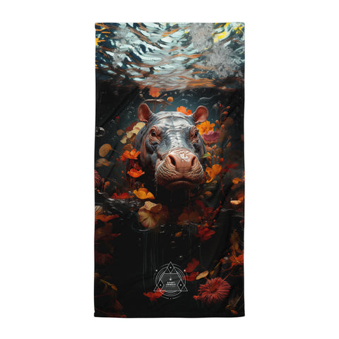 Hippopotamus Spirit Animal Lightweight Beach Towel