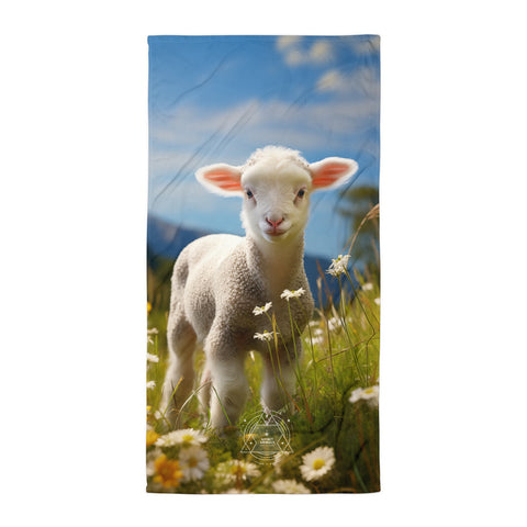 Lamb Spirit Animal Lightweight Beach Towel