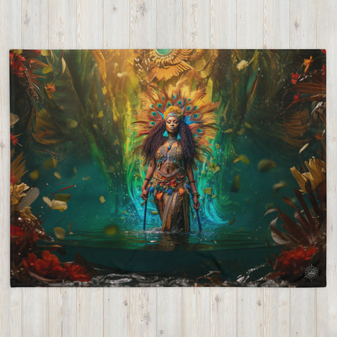 Oshun Goddess Throw Blanket